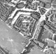 The Tower of London and Tower Bridge, with Fenchurch Street railway station in the top left-hand corner, as seen form the air in 1917