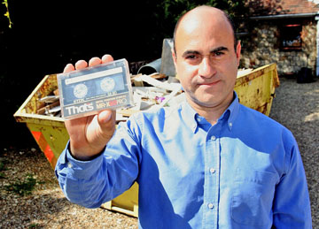 Graham Majin and the his historic radio programme tape from 1989, which was destined for the skip until he found he found it in his attic.